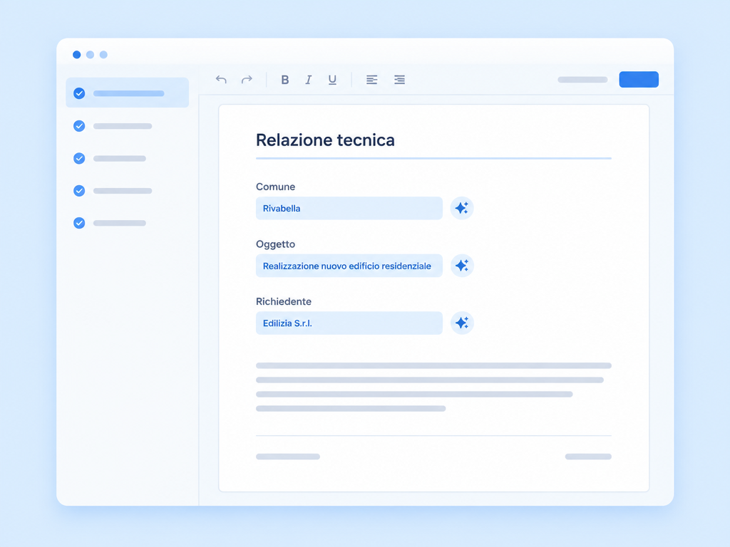 Mockup: documento con campi compilati automaticamente